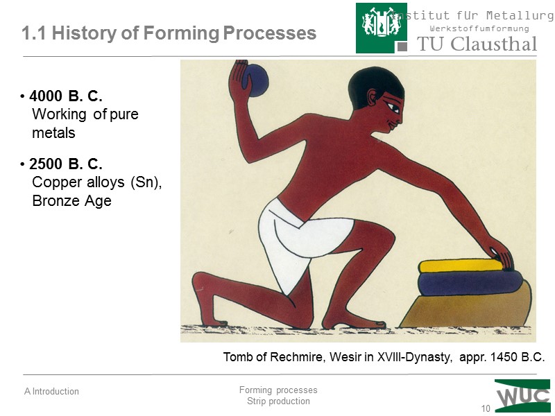 10 1.1 History of Forming Processes  4000 B. C.    Working